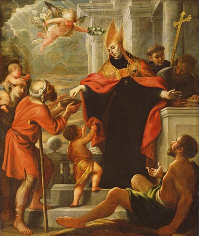 San Tommaso di Villanova distribuisce elemosine da Mateo Cerezo